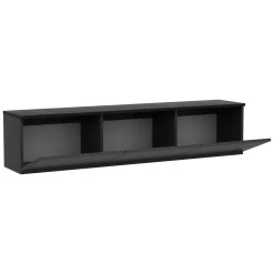 Mobile Porta tv Nero Antracite 3 Vani 3 Ante 160x32x35h cm, Apertura a Ribalta - Surrigone