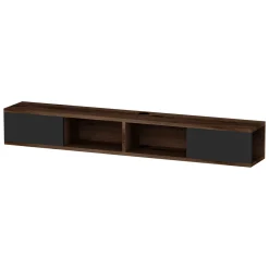 Mobile Porta tv Nero Antracite Marrone Noce Un'anta Apertura a Ribalta 120x25x37h cm, 2 Vani - Taurasi