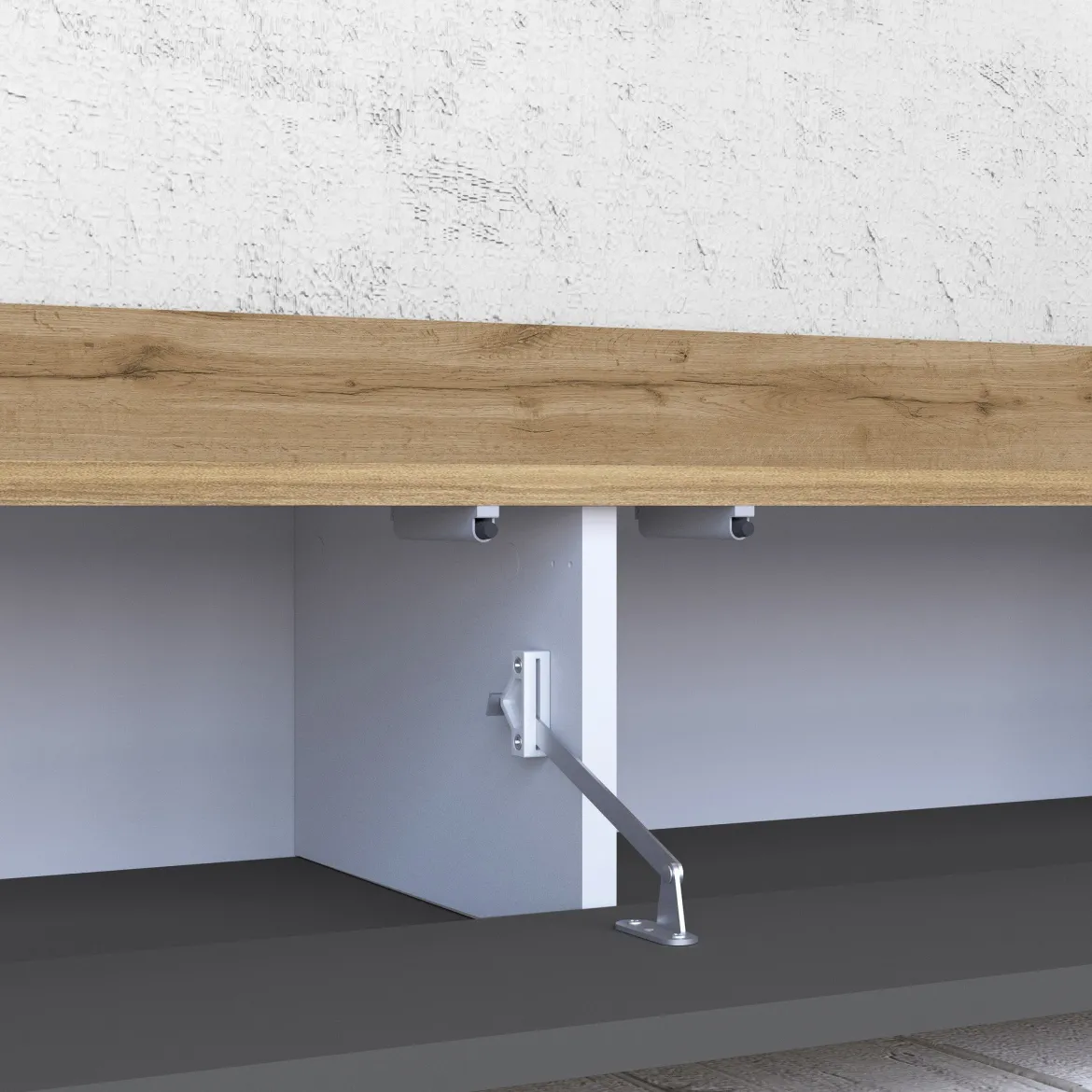 Mobile Porta tv Nero Antracite Marrone Rovere Modulabile un Ripiano 200x30x31h cm, 2 Ante - Sindia