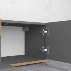 Mobile Porta tv Nero Antracite Marrone Rovere Modulabile un Ripiano 200x30x31h cm, 2 Ante - Sindia