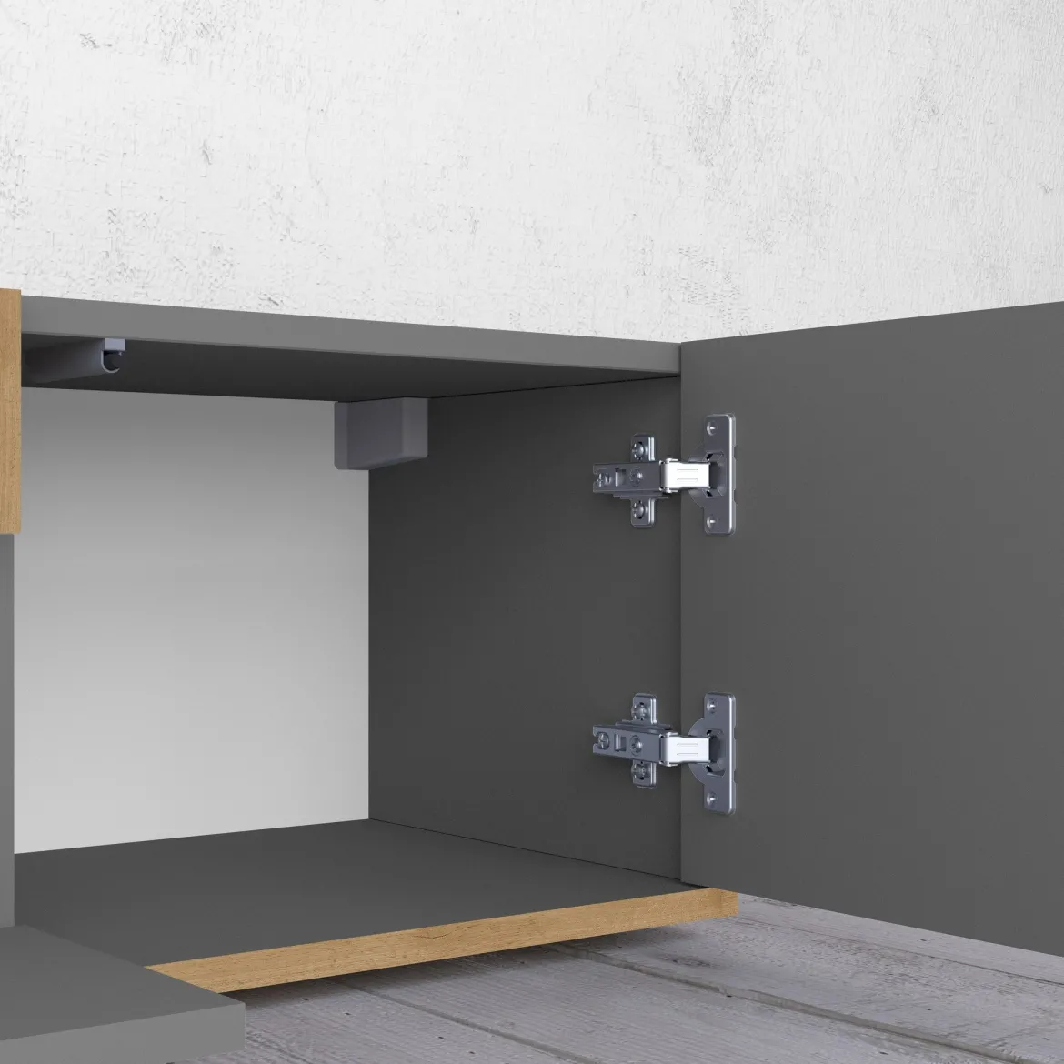 Mobile Porta tv Nero Antracite Marrone Rovere Modulabile un Ripiano 200x30x31h cm, 2 Ante - Sindia