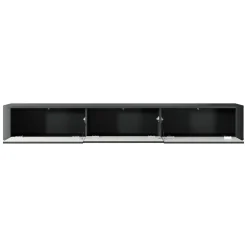 Mobile Porta tv Nero 3 Cassetti un Ripiano 200x34x28h cm, 3 Vani - Kahate