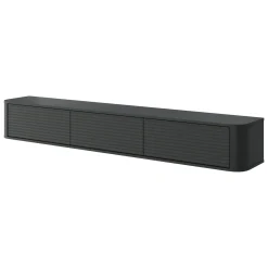 Mobile Porta tv Nero 3 Cassetti un Ripiano 200x34x28h cm, 3 Vani - Kahate