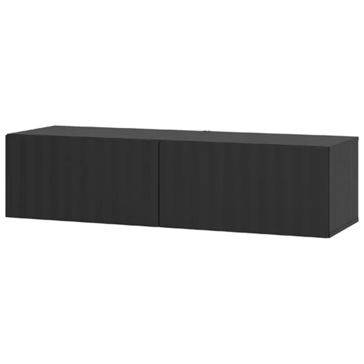 Mobile Porta tv Nero Nero Antracite un Ripiano 2 Ante 154x42x32h cm, 2 Vani - Maderno