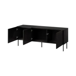 Mobile Porta tv Nero un Ripiano 150.5x42x60h cm, Cassetti - Termoli