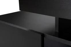 Mobile Porta tv Nero un Ripiano 3 Ante 192x37x53h cm, Luci led Incluse - Trasacco