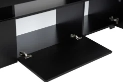 Mobile Porta tv Nero un Ripiano 3 Ante 192x37x53h cm, Luci led Incluse - Trasacco