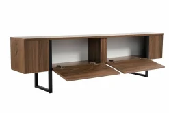 Mobile porta TV Tarquin, 180x30 h50 cm, Noce e Nero