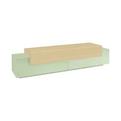 Mobile Porta tv Verde 3 Ripiani 4 Vani 200x45x51.5h cm, 3 Ante - Cassino