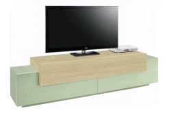 Mobile Porta tv Verde 3 Ripiani 4 Vani 200x45x51.5h cm, 3 Ante - Cassino