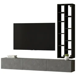 Mobile salotto 3 ante 174cm argento e nero - Sardegna