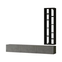 Mobile salotto 3 ante 174cm argento e nero - Sardegna