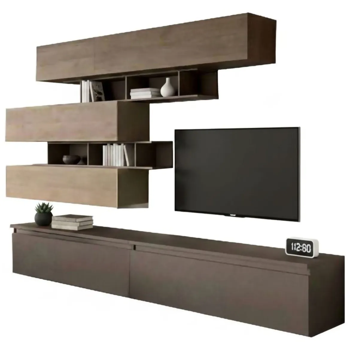 Mobile salotto 3 ante 276cm bronzo e noce - Hilaire