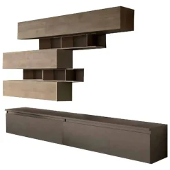 Mobile salotto 3 ante 276cm bronzo e noce - Hilaire