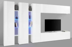 Mobile salotto moderno 340cm bianco lucido - Carretto