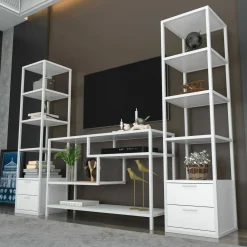 Mobile salotto modulabile 276cm ardesia e grigio scuro - Anacamptis
