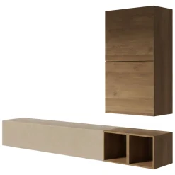 Mobile salotto multifunzione 194cm noce e grigio - Humberto