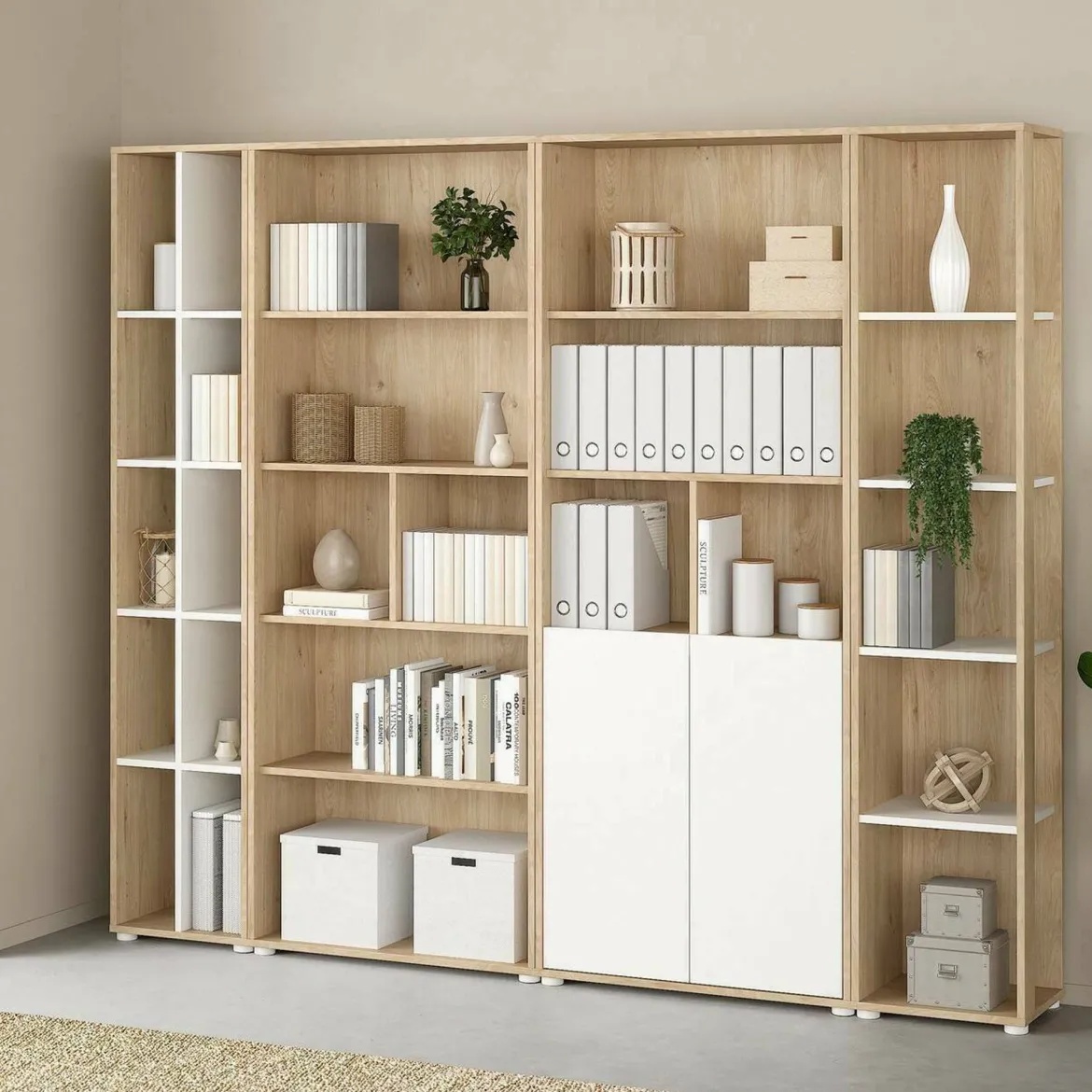 Mobile salotto multifunzione 262cm antracite e rovere - Douglas