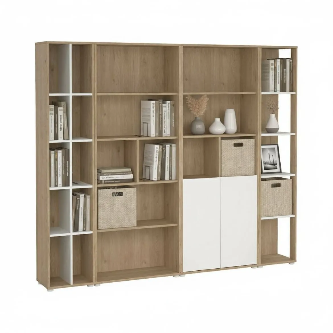 Mobile salotto multifunzione 262cm antracite e rovere - Douglas
