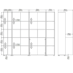 Mobile salotto multifunzione 262cm antracite e rovere - Douglas