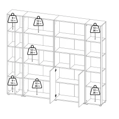 Mobile salotto multifunzione 262cm antracite e rovere - Douglas