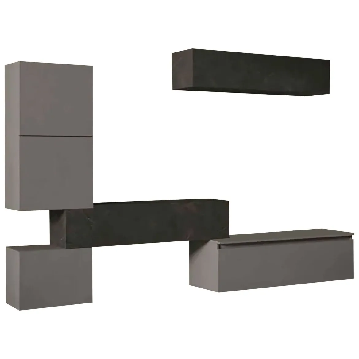 Mobile salotto multifunzione 290cm ardesia e grigio scuro - Nana