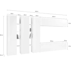 Mobile salotto smart 340cm antracite - Carretto
