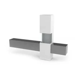 Mobile salotto smart 265cm bianco lucido e ardesia - Abramo