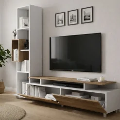 Mobile soggiorno classico 320cm antracite e acero - Acuto