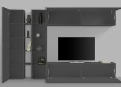 Mobile soggiorno moderno 280cm antracite - Annie
