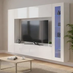 Mobile soggiorno smart 260cm bianco lucido - Amel