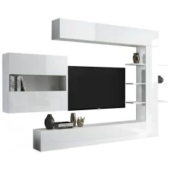 Mobile soggiorno smart 295cm bianco lucido e bianco - Aragosta