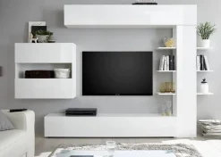 Mobile soggiorno smart 295cm bianco lucido e bianco - Aragosta