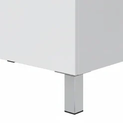 Mobile Sottolavabo Bianco Lucido 2 Ante Apertura Battente 70x45x80h cm, Piedini Alluminio - Cariati