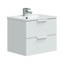 Mobile sottolavabo 2 cassetti 60x45x50h cm bianco lucido - Arzano