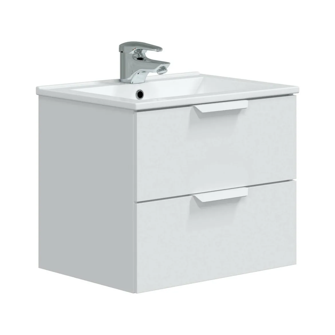 Mobile sottolavabo 2 cassetti 60x45x50h cm bianco lucido - Arzano
