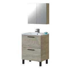 Mobile sottolavabo 2 cassetti 60x80x45h cm rovere - Aruna