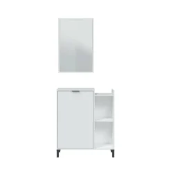 Mobile sottolavabo con specchio 77x24x91h cm bianco - Argusto