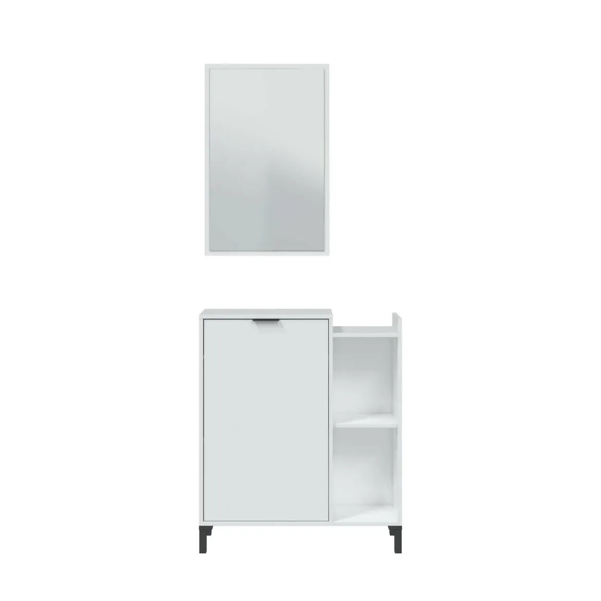 Mobile sottolavabo con specchio 77x24x91h cm bianco - Argusto