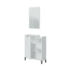 Mobile sottolavabo con specchio 77x24x91h cm bianco - Argusto
