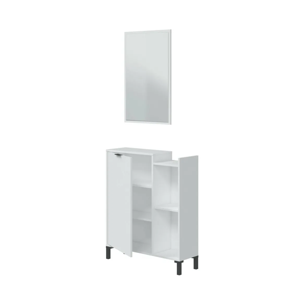 Mobile sottolavabo con specchio 77x24x91h cm bianco - Argusto