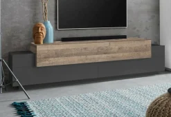 Mobile TV antracite e acero 200x45x52h cm 3 ante - Arold