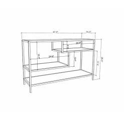 Mobile TV antracite e nero 120x39x75h cm in legno - Ivette