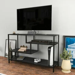 Mobile TV antracite e nero 120x39x75h cm in legno - Ivette