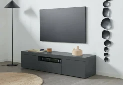Mobile TV antracite 160x40x35h cm 3 ante - Edoarda