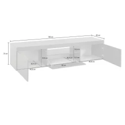 Mobile TV antracite 240x37x47h cm 2 ante - Apat