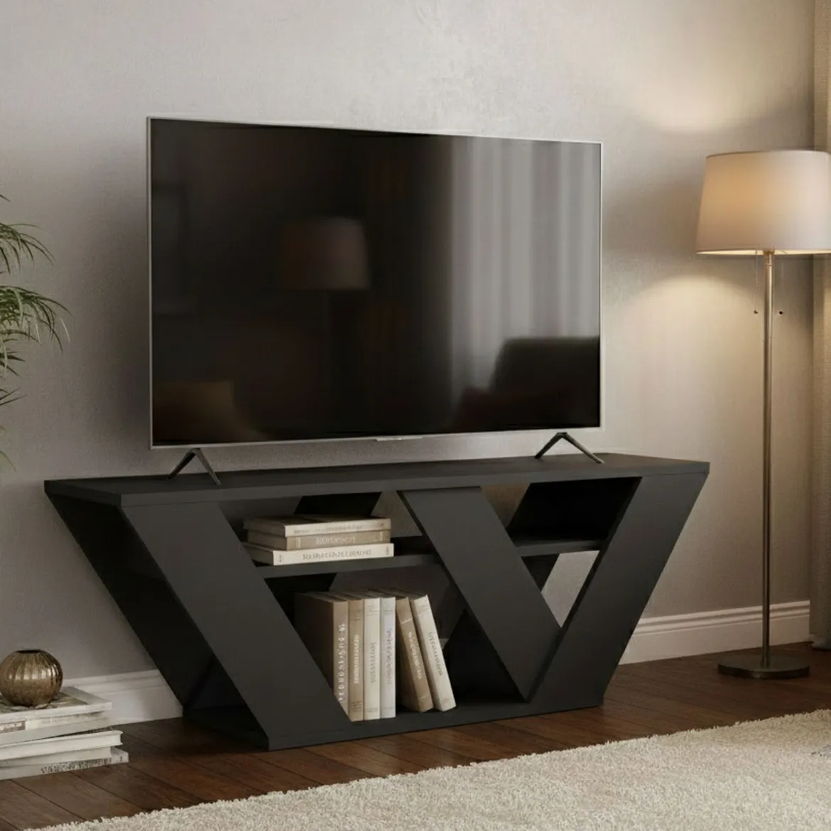 Mobile TV antracite 110x30x40h cm in legno - Amazzonite