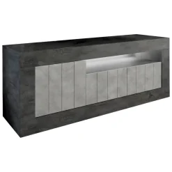 Mobile TV ardesia e cemento 138x42x56h cm 3 ante - Iole