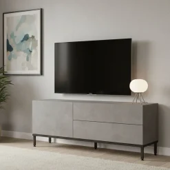 Mobile TV argento e nero 120x35x46h cm 3 ante - Zephir