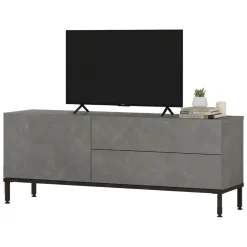 Mobile TV argento e nero 120x35x46h cm 3 ante - Zephir